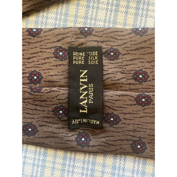 Men's Lanvin Brown Tie OS - Picture 4 of 5